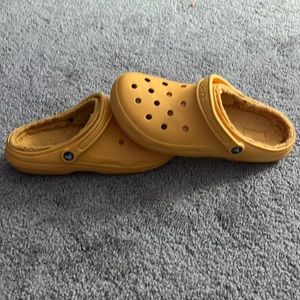 Orange Fuzzy Crocs Size 12 Mens